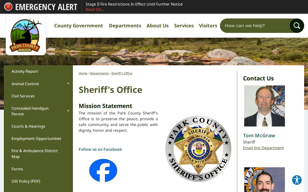 Park County arrest records Sheriff's Office source