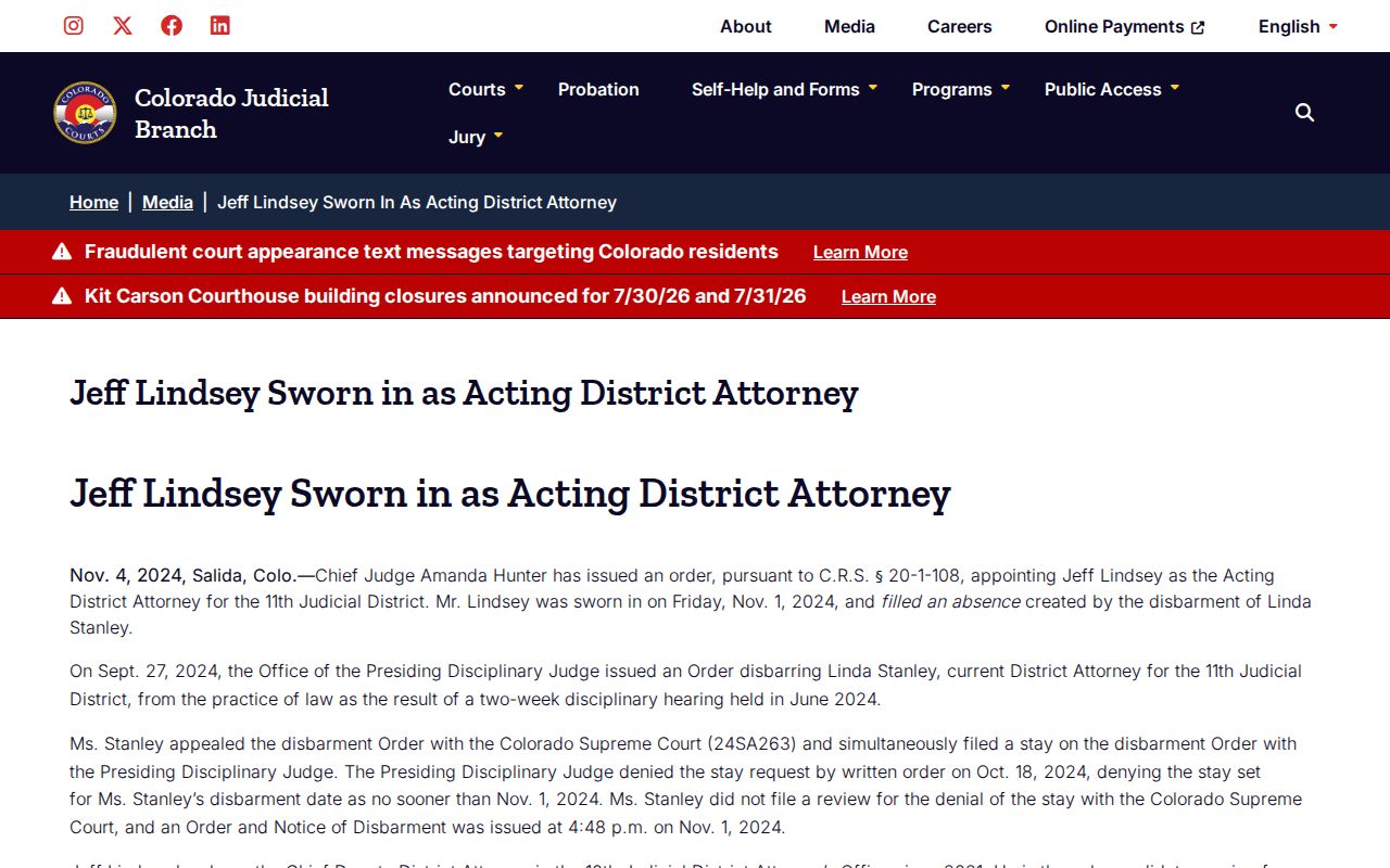 Park County arrest records acting District Attorney press release