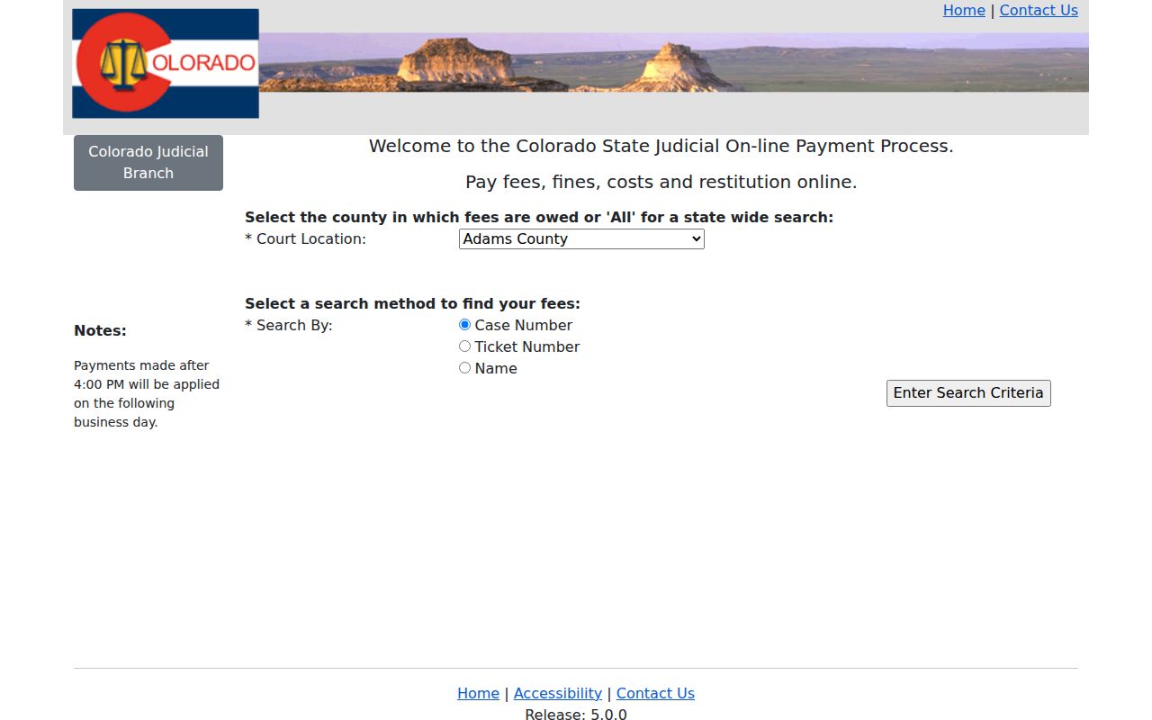 Park County court dockets Colorado Judicial Online Payments
