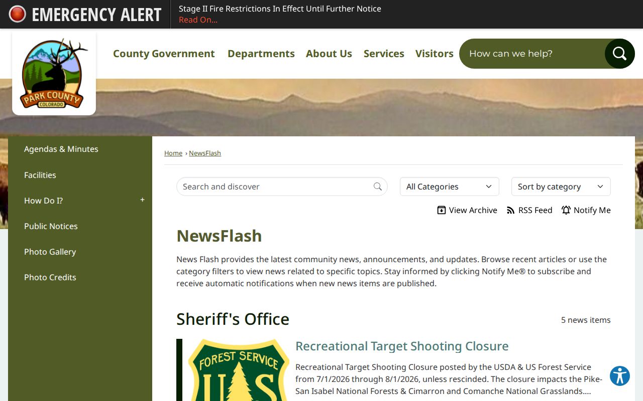 Park County court dockets clerk office hours update