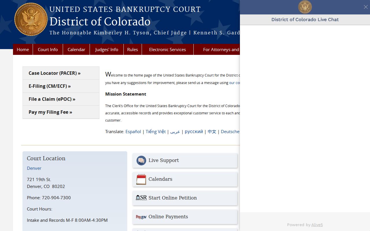 Park County court dockets Colorado bankruptcy court source