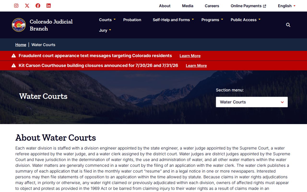 Park County District Court water court jurisdiction source