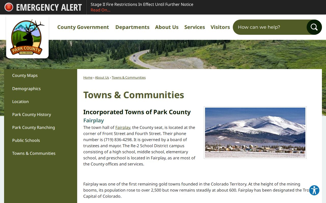 Park County court records Fairplay county seat information