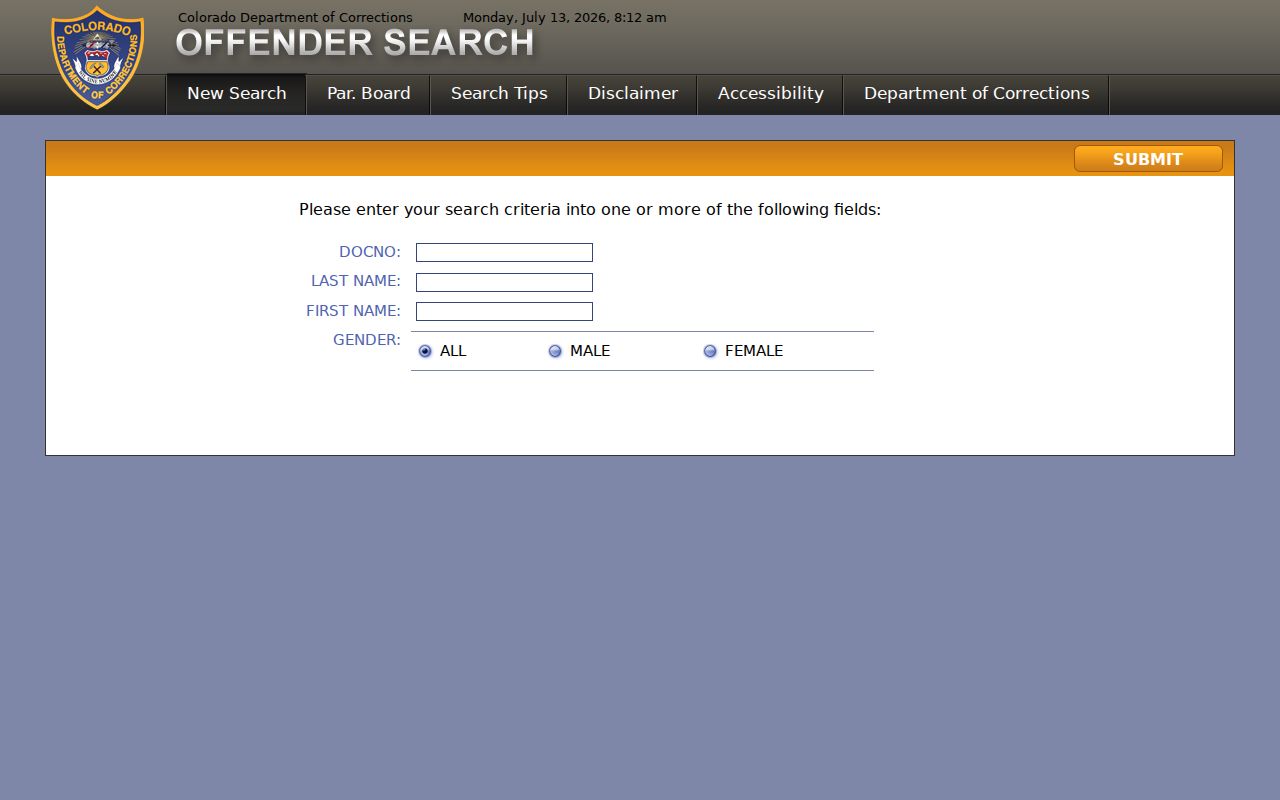 Park County inmate records Colorado DOC offender search