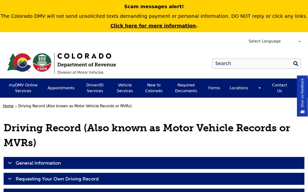 Park County traffic court records Colorado DMV motor vehicle record